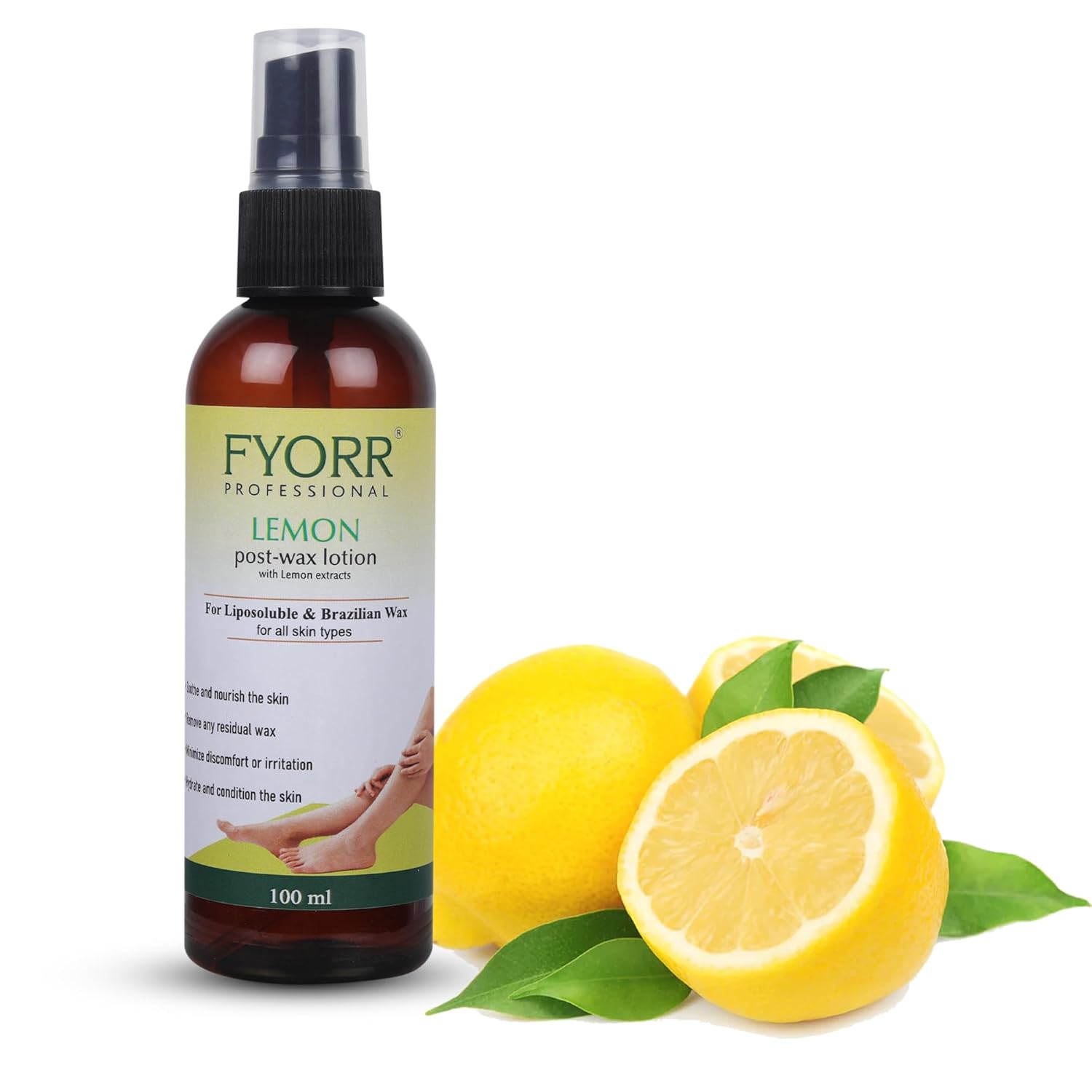 FYORR Post Wax Lotion For Reduce Irritation/Sooth Skin After Wax | Eliminate Wax Residues | Even/Moisturized/Bacteria Free/Soothing Skin After Waxing Wax Oil (Lemon)