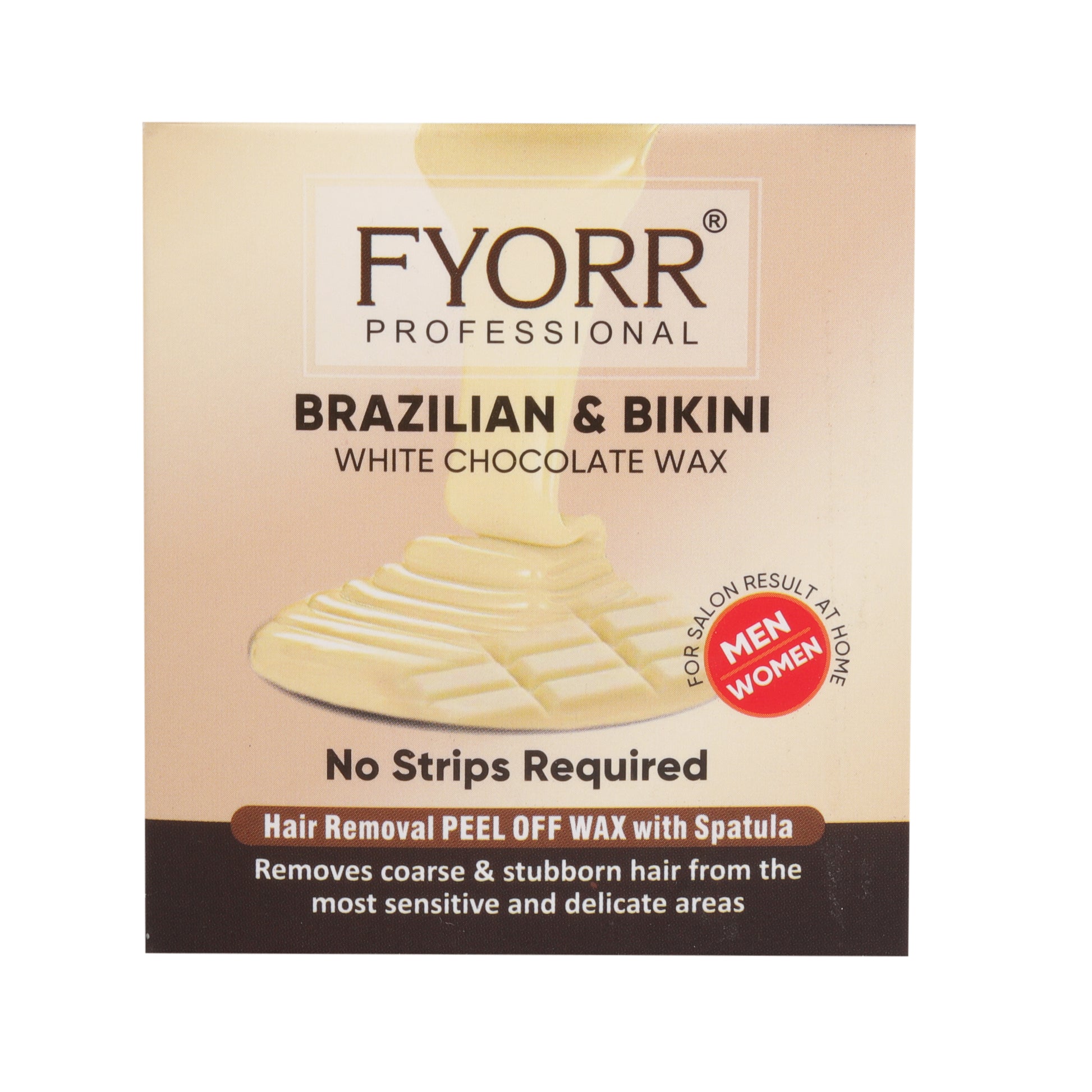 FYORR Unisex Adult Brazilian Bikni Senstivite Areas White Chocolate Katori Peel Off Wax (80Gram)