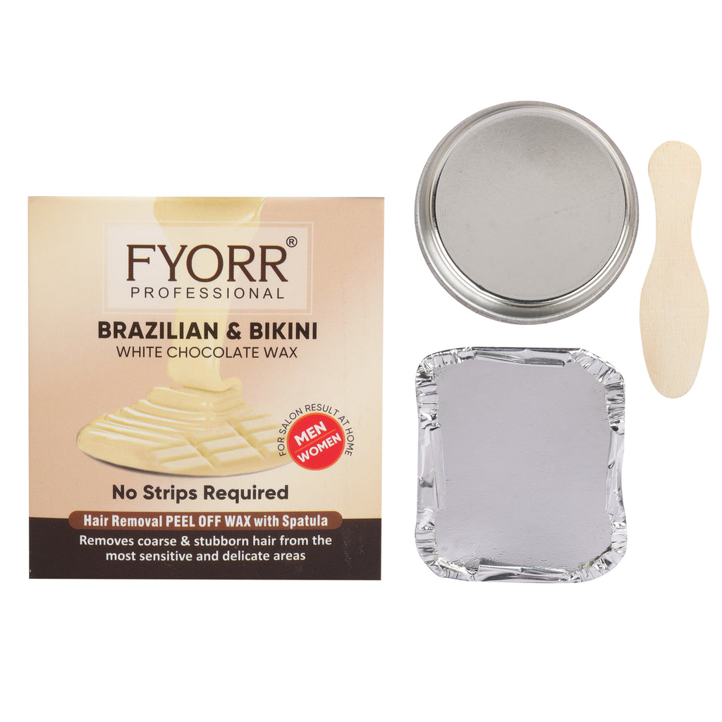 FYORR Unisex Adult Brazilian Bikni Senstivite Areas White Chocolate Katori Peel Off Wax (80Gram)