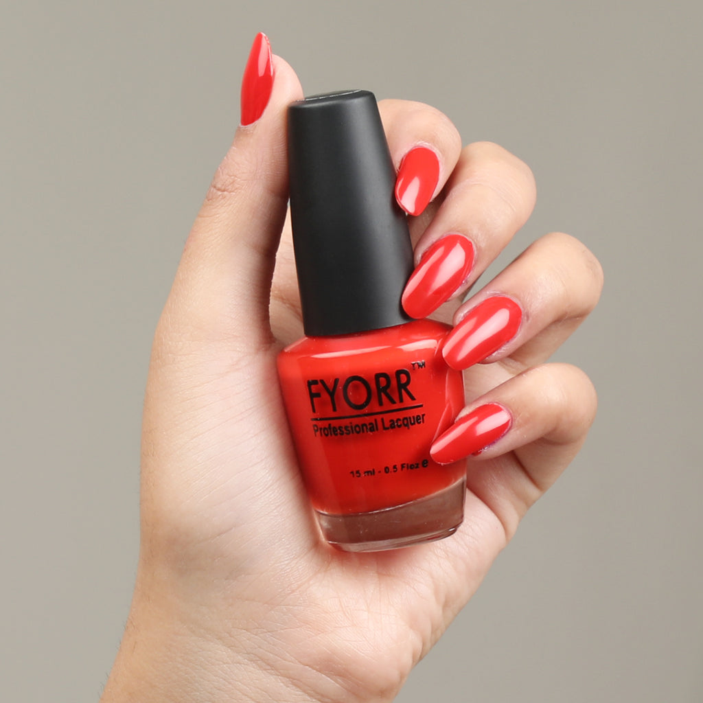 FYORR Russian Red Matte Nail Polish Long Lasting Smooth Finish Nail Enamel (Russian Red), 15Ml