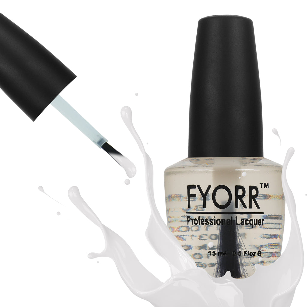 FYORR Transparent Matte Nail Polish Long Lasting Smooth Finish Nail Enamel (Top Base Coat), 15Ml