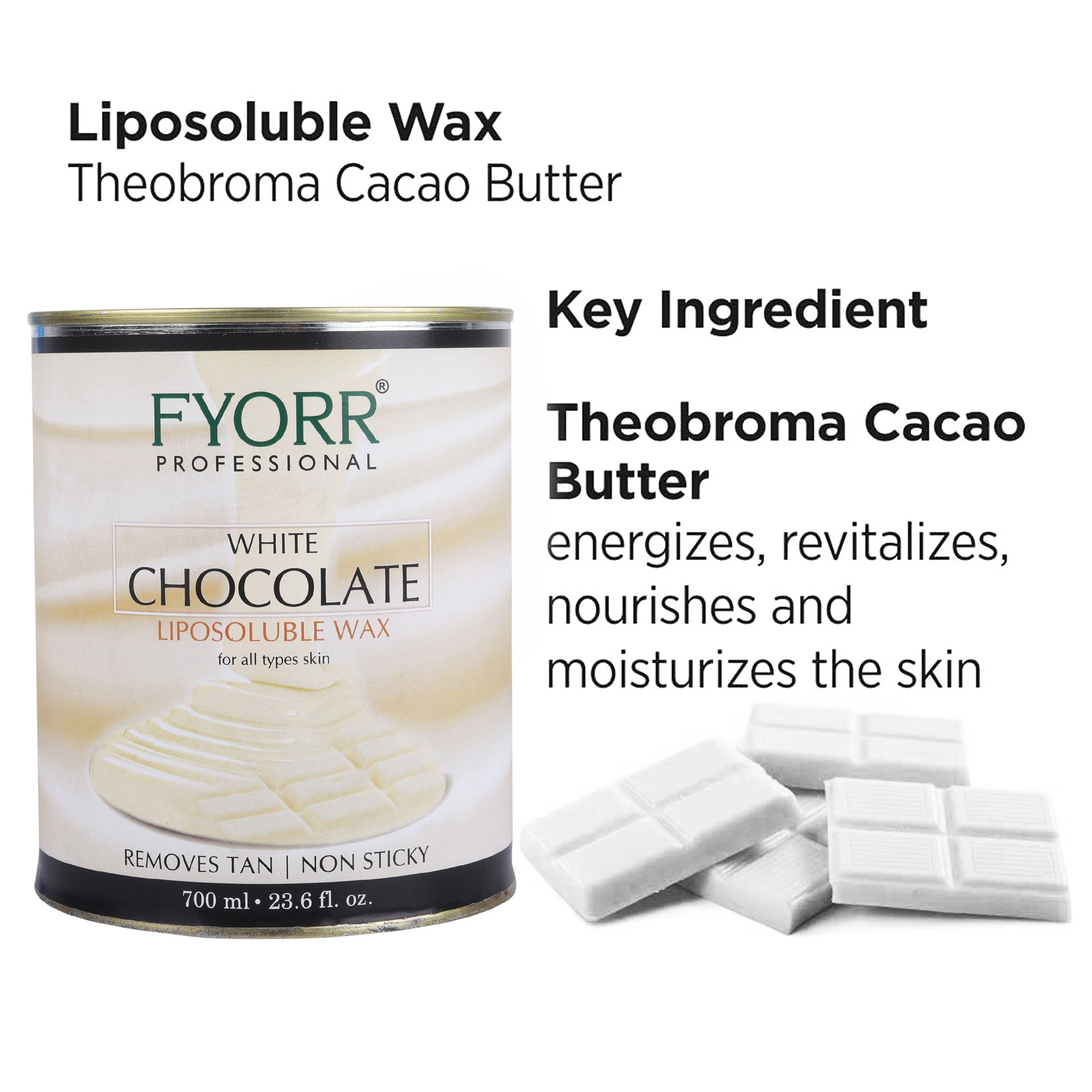 FYORR Liposoluble Milk Body Wax Less Painful Hair N Tan Removal Wax (Milk Wax) (White Chocolate) (700ML)