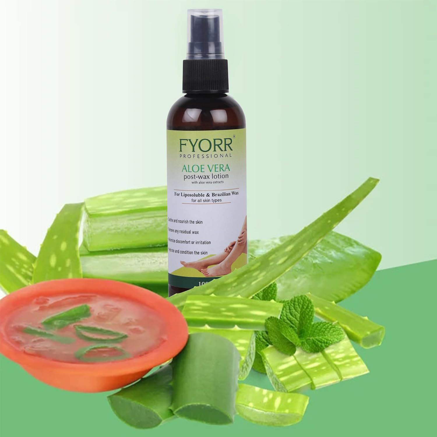FYORR Post Wax Lotion For Reduce Irritation/Sooth Skin After Wax | Eliminate Wax Residues | Even/Moisturized/Bacteria Free/Soothing Skin After Waxing Wax Oil (Aloevera)