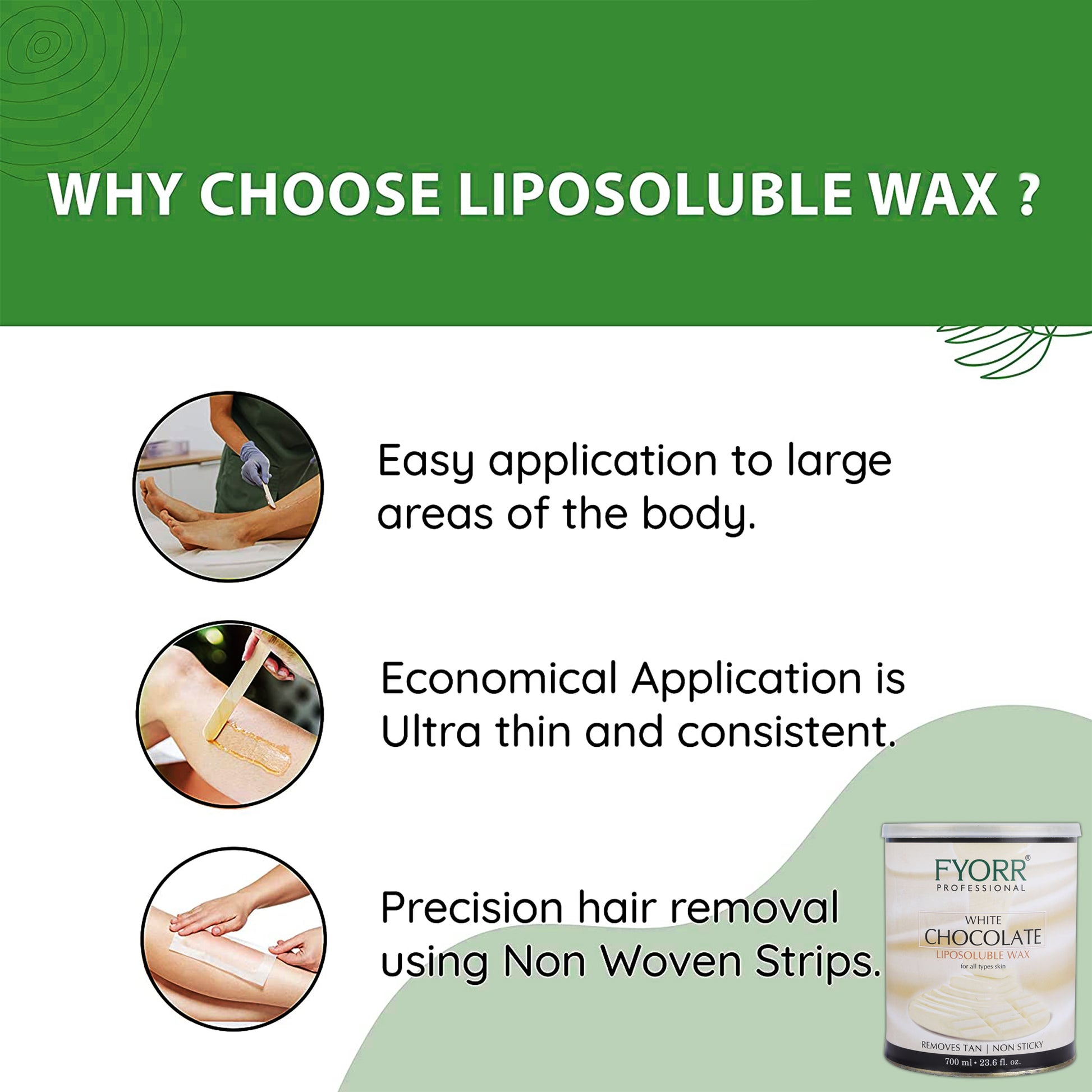 FYORR Liposoluble Milk Body Wax Less Painful Hair N Tan Removal Wax (Milk Wax) (White Chocolate) (700ML)