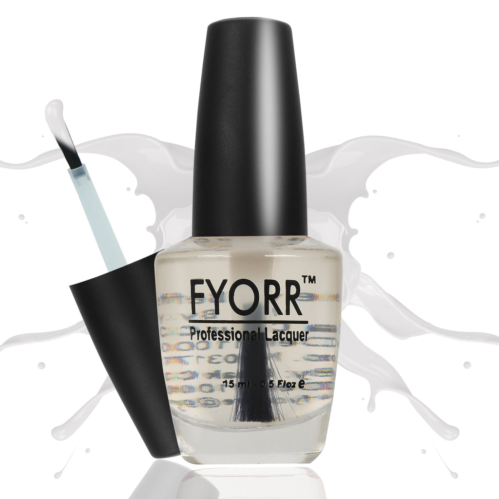 FYORR Transparent Matte Nail Polish Long Lasting Smooth Finish Nail Enamel (Top Base Coat), 15Ml