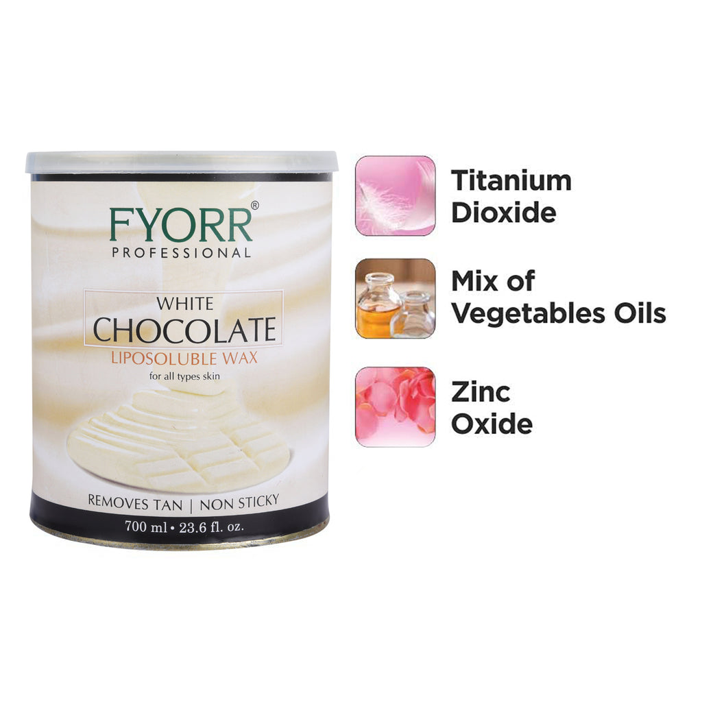 FYORR Liposoluble Milk Body Wax Less Painful Hair N Tan Removal Wax (Milk Wax) (White Chocolate) (700ML)