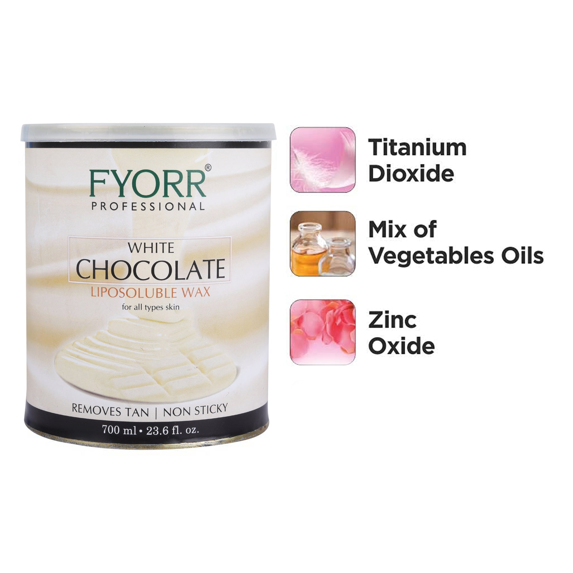 FYORR Liposoluble Milk Body Wax Less Painful Hair N Tan Removal Wax (Milk Wax) (White Chocolate) (700ML)