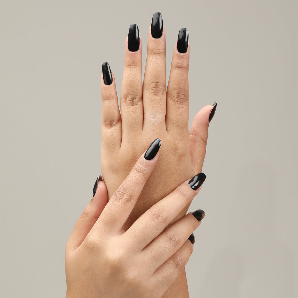 FYORR Jet Black Matte Nail Polish Long Lasting Smooth Finish Nail Enamel (Midnight Black), 15Ml