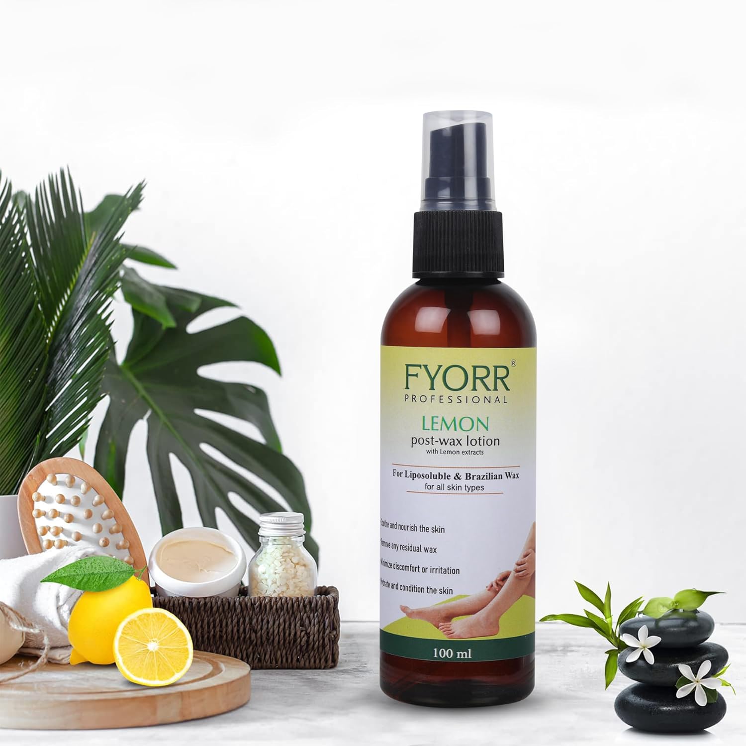 FYORR Post Wax Lotion For Reduce Irritation/Sooth Skin After Wax | Eliminate Wax Residues | Even/Moisturized/Bacteria Free/Soothing Skin After Waxing Wax Oil (Lemon)