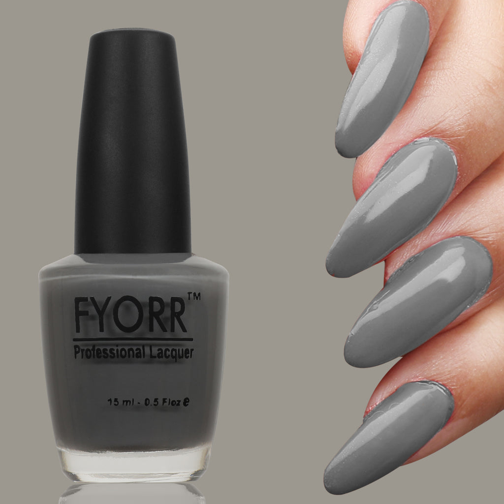 FYORR Perfect Grey Matte Nail Polish Long Lasting Smooth Finish Nail Enamel (Grey Perfecto), 15Ml