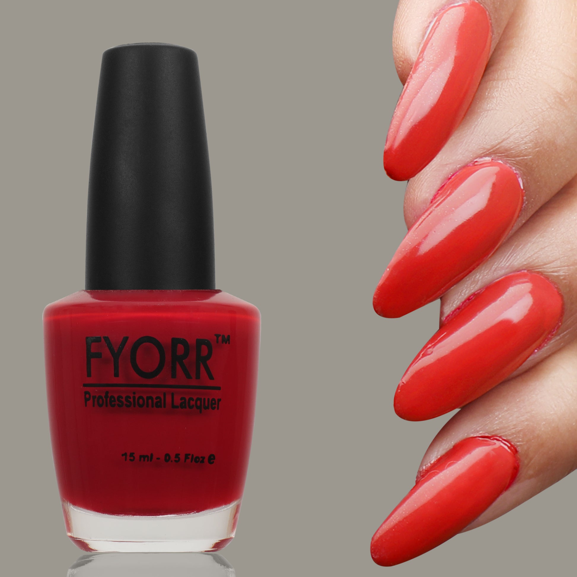 FYORR Russian Red Matte Nail Polish Long Lasting Smooth Finish Nail Enamel (Russian Red), 15Ml