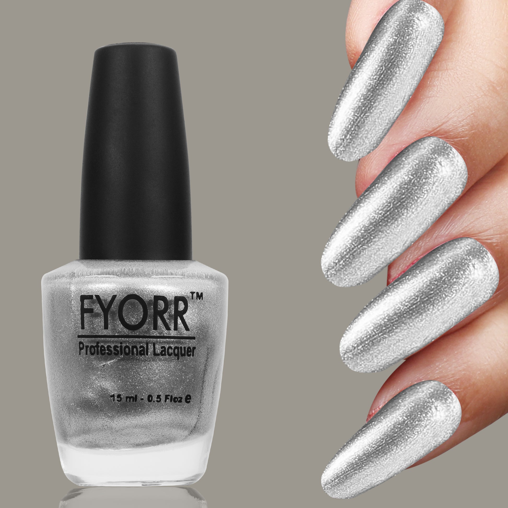 FYORR Silver Magic Quick Dry Long Lasting Matte Finish Nail Polish,15 Ml