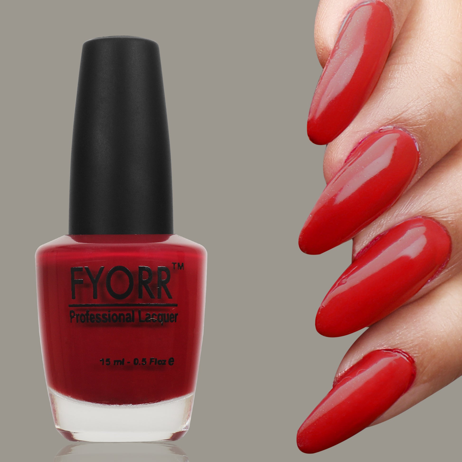 FYORR 15ML Quick Dry Long Lasting Smooth Finish Nail Polish (Red Apple)
