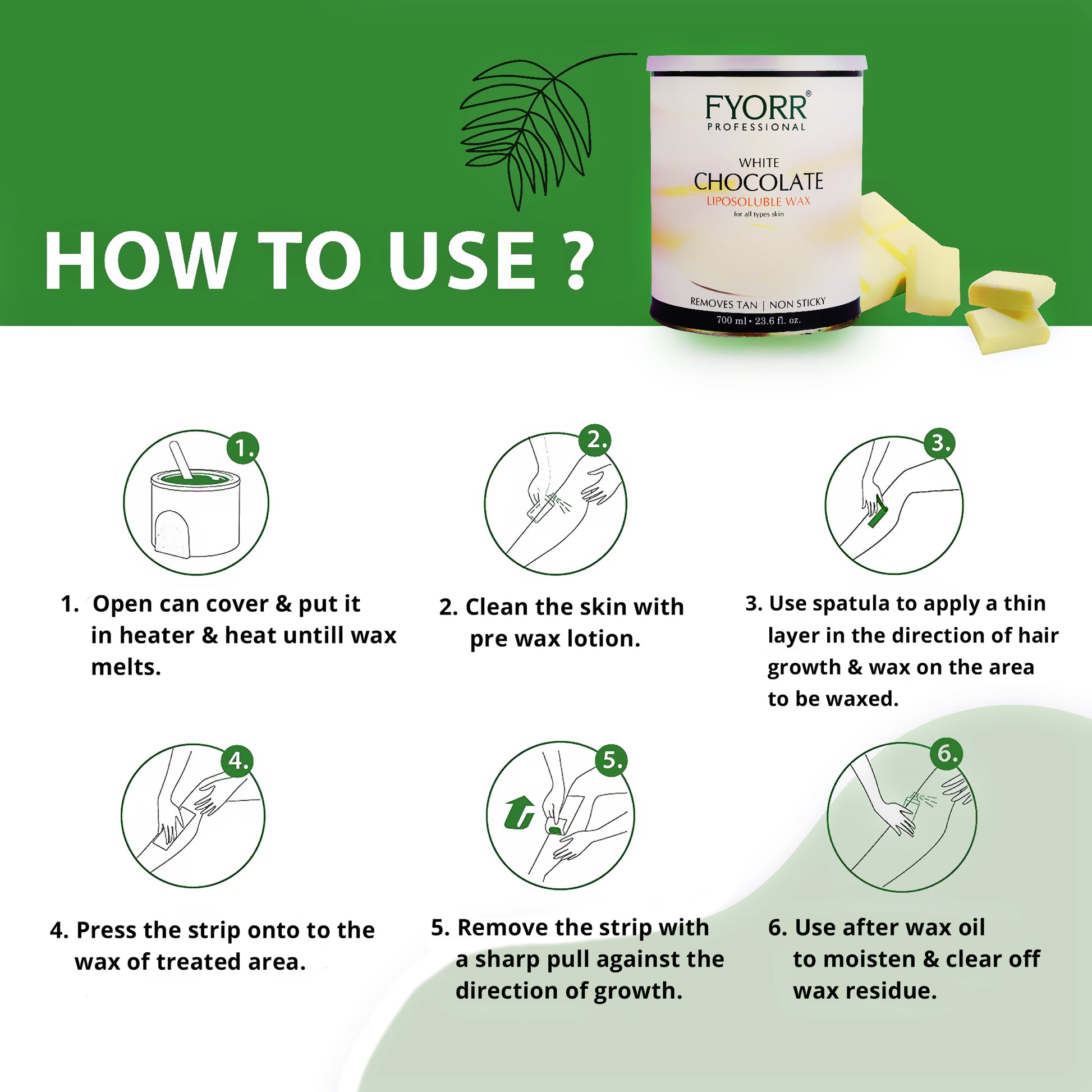 FYORR Liposoluble Milk Body Wax Less Painful Hair N Tan Removal Wax (Milk Wax) (White Chocolate) (700ML)