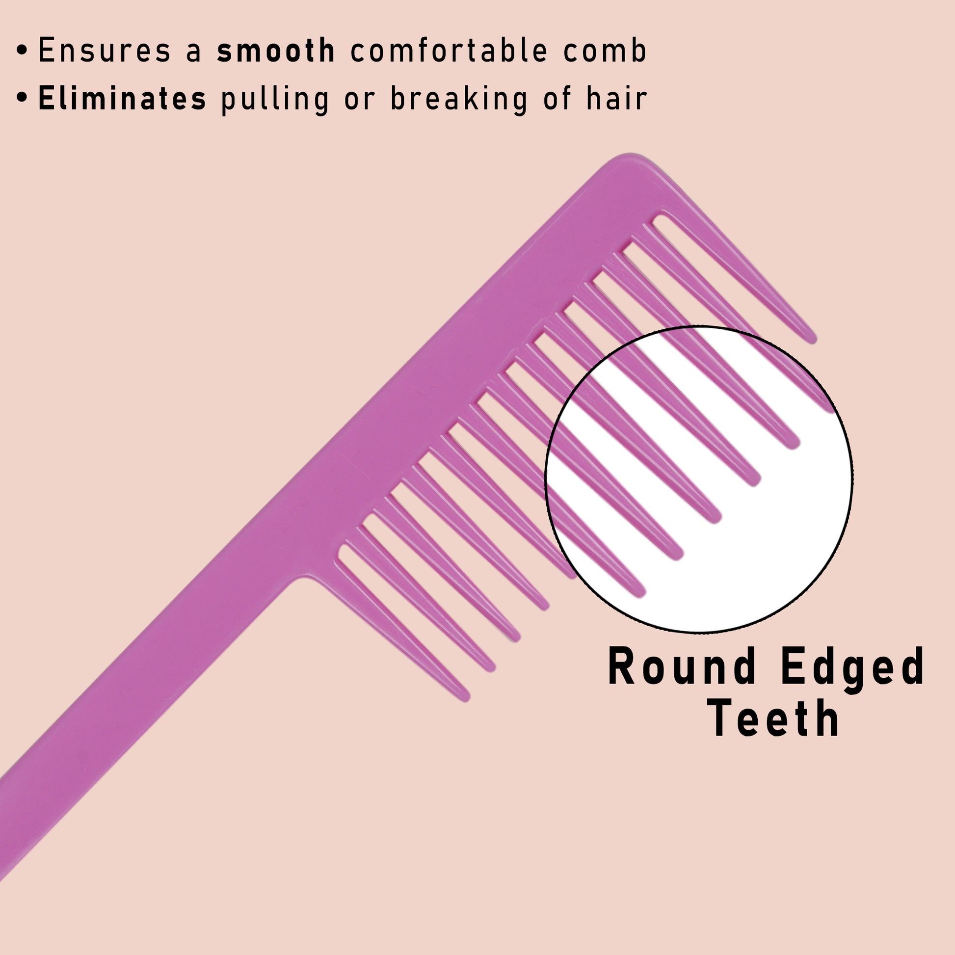 NOTCH Zodiac Long Hair Detangling Comb Wide Tooth Comb for Curly Hair Wet Dry Hair, No Handle Detangler Comb Styling Shampoo Comb 15cm Wide Comb 6" Inch