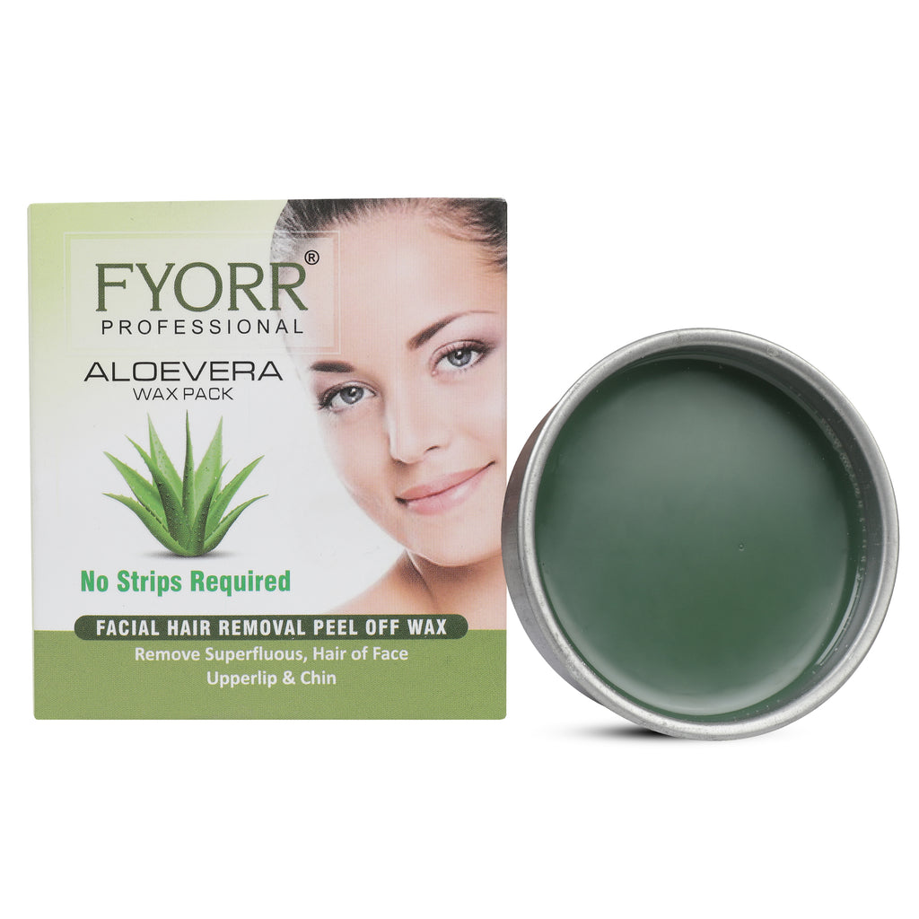 FYORR Facial Katori Peel-Off Wax Aloe Vera, Green, 80 gm each