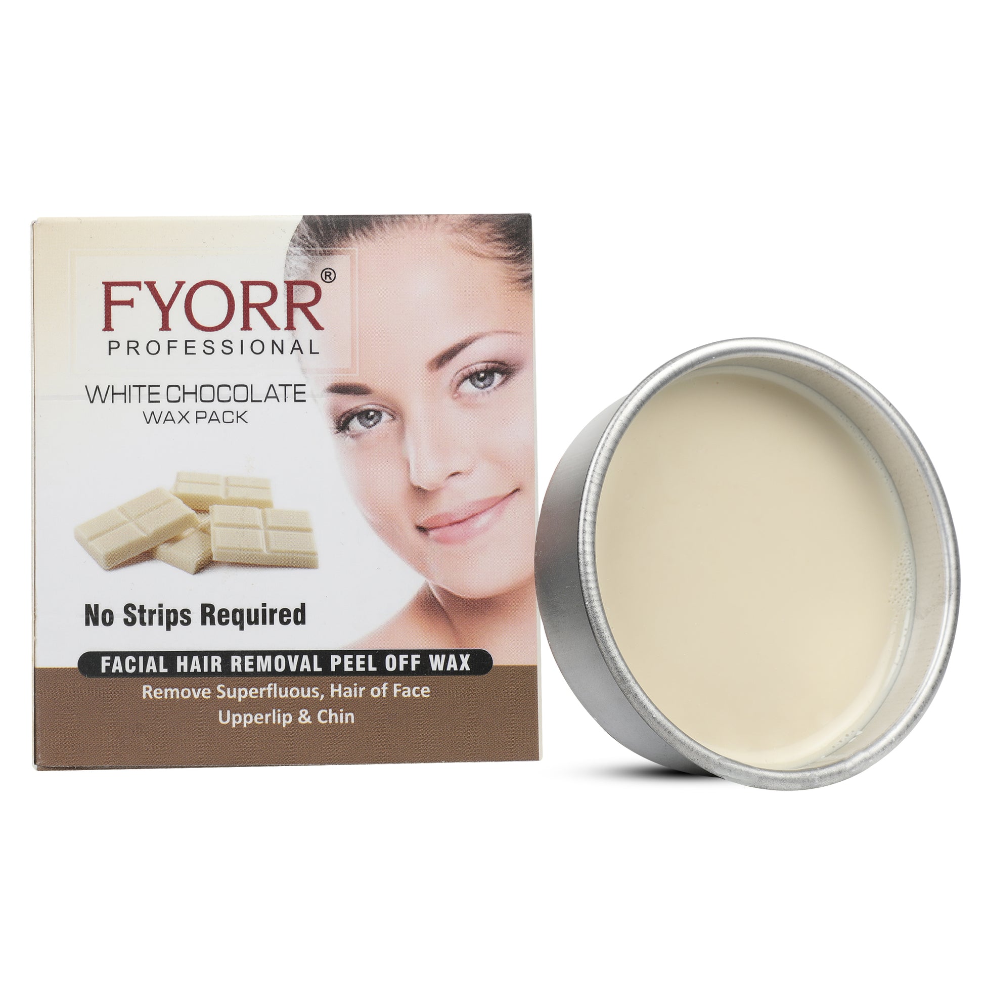 FYORR 80Gram Each Peel-Off Katori Wax For Upper Lip, Facial Hair, Eyebrow Free Waxing Wooden Spatula (White Chocolate, Charcoal, 160Gram)