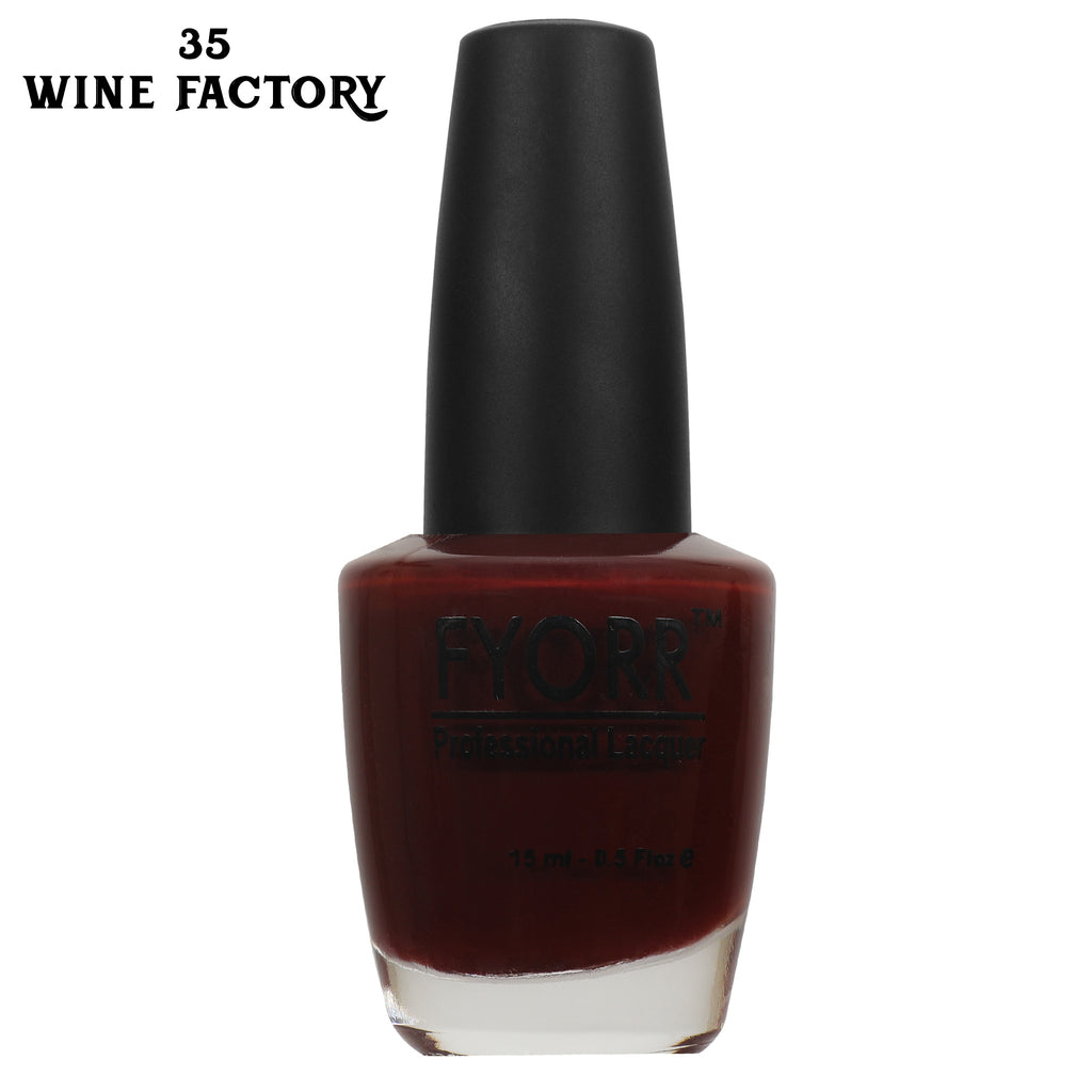 FYORR Dark Maroon Nail Polish Long Lasting Smooth Matte Finish Nail Enamel (Wine Factory),15Ml