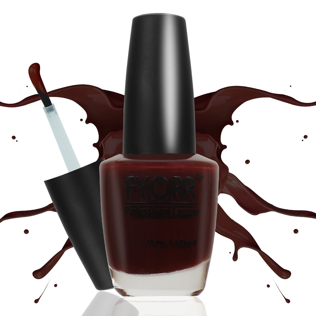 FYORR Dark Maroon Nail Polish Long Lasting Smooth Matte Finish Nail Enamel (Wine Factory),15Ml