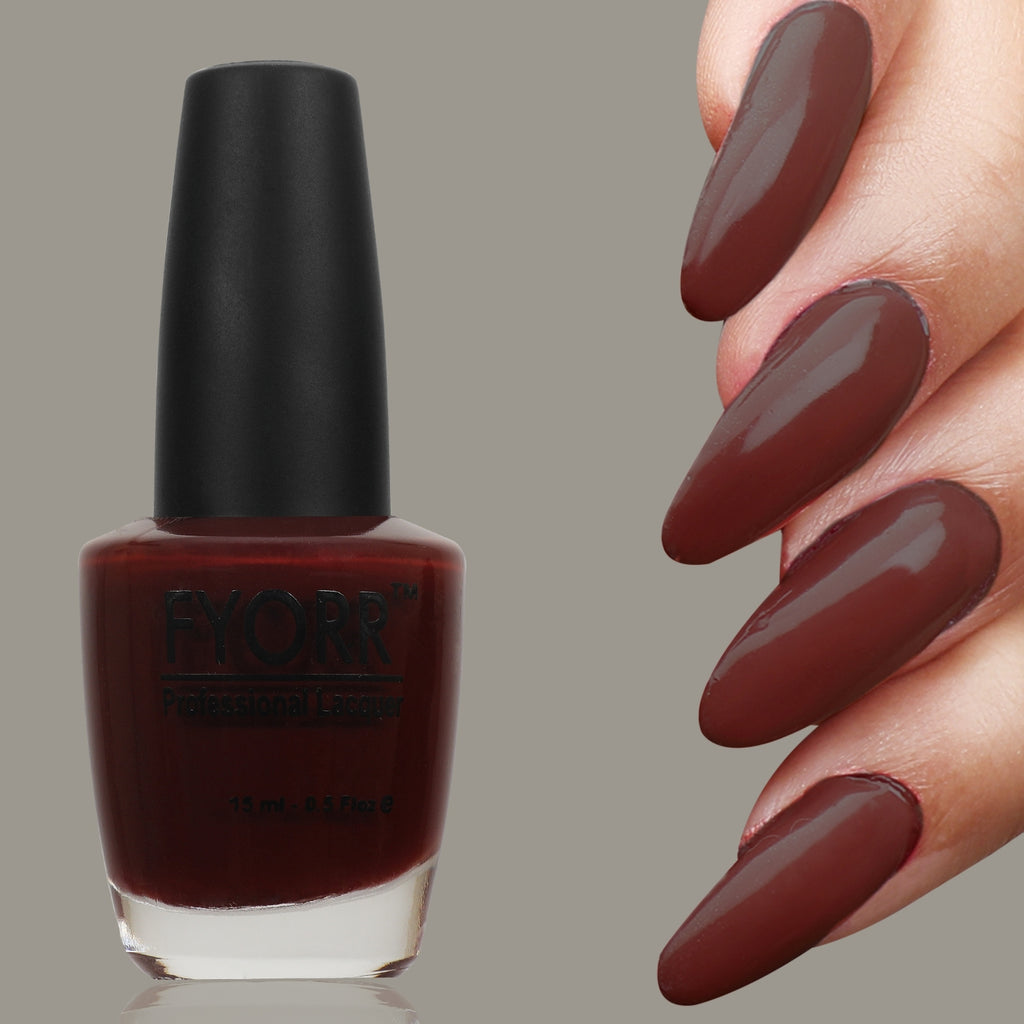 FYORR Dark Maroon Nail Polish Long Lasting Smooth Matte Finish Nail Enamel (Wine Factory),15Ml