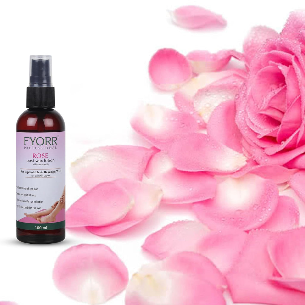 FYORR Post Wax Lotion For Reduce Irritation/Soothe Skin After Wax | Eliminate Wax Residues | Even/Moisturized/Bacteria Free/Soothing Skin After Waxing Wax Oil (Rose)