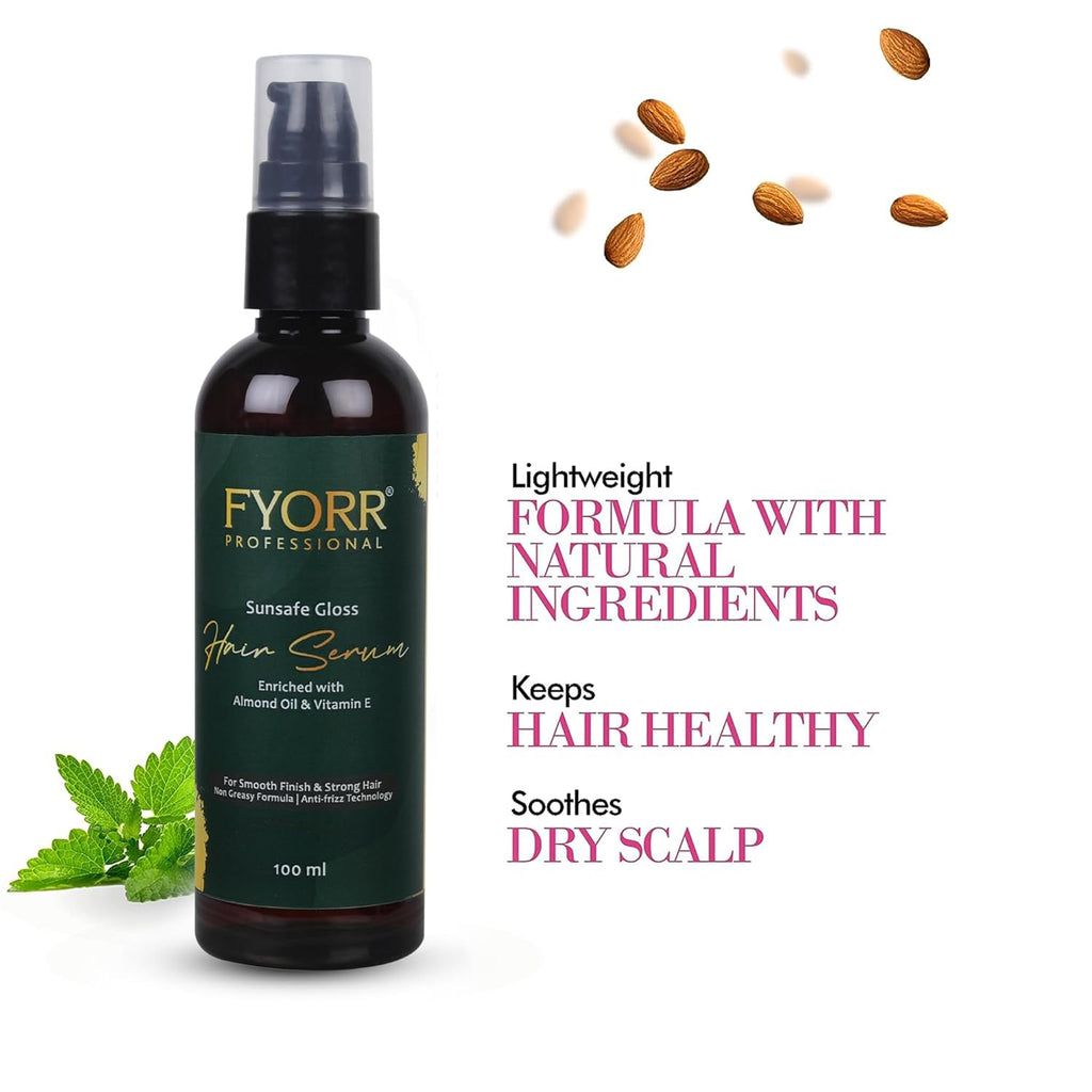 FYORR Sulfate-Paraban Free Biotin Rich Hair Fall Control Shampoo For Smooth Hair(300ml) With Onion Hair Mask (Spa Conditioner 200g) And Hair Serum (100ml) For Dry Frizzy Damage Chemically Treated Hair